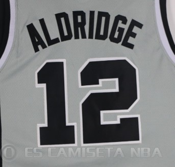Camiseta Aldridge #12 San Antonio Spurs Autentico 2017-18 Gris
